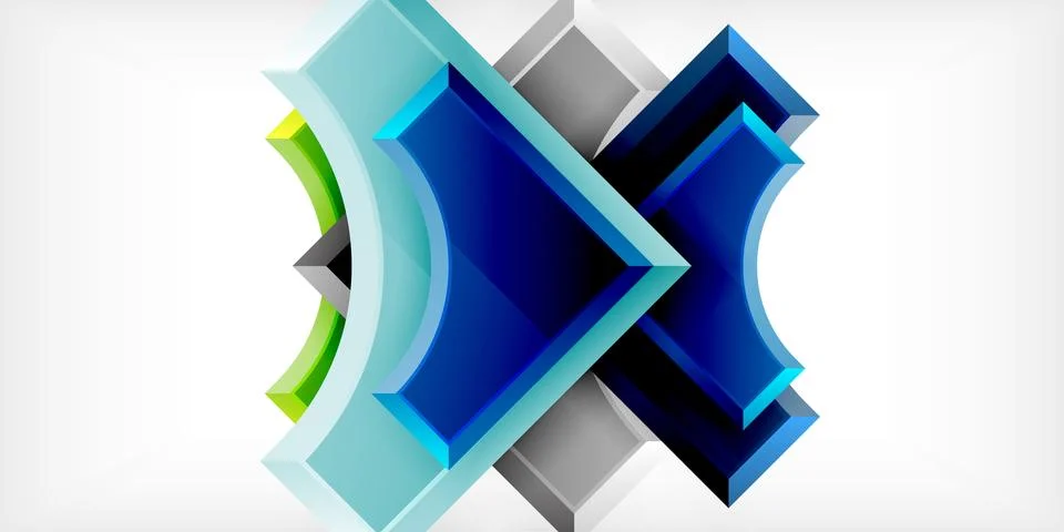 Square, arrow shapes with round elements Vector Illustration For Wallpaper Stock Illustration