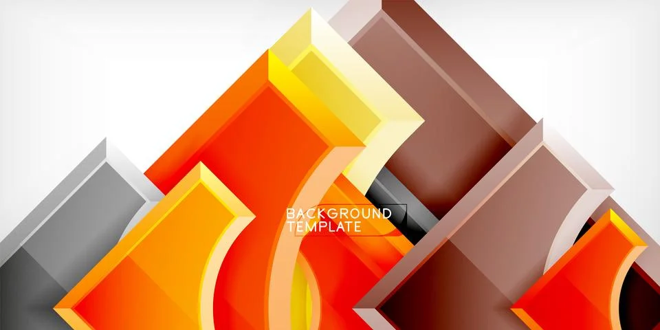 Square, arrow shapes with round elements Vector Illustration For Wallpaper Stock Illustration