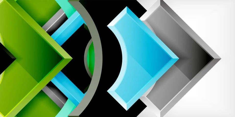 Square, arrow shapes with round elements Vector Illustration For Wallpaper Stock Illustration