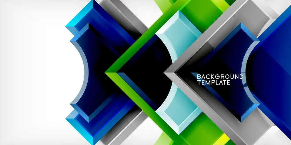 Square, arrow shapes with round elements Vector Illustration For Wallpaper Stock Illustration