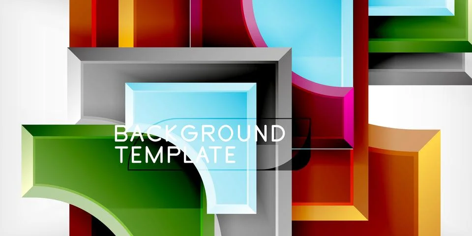 Square, arrow shapes with round elements Vector Illustration For Wallpaper Illustrazione stock