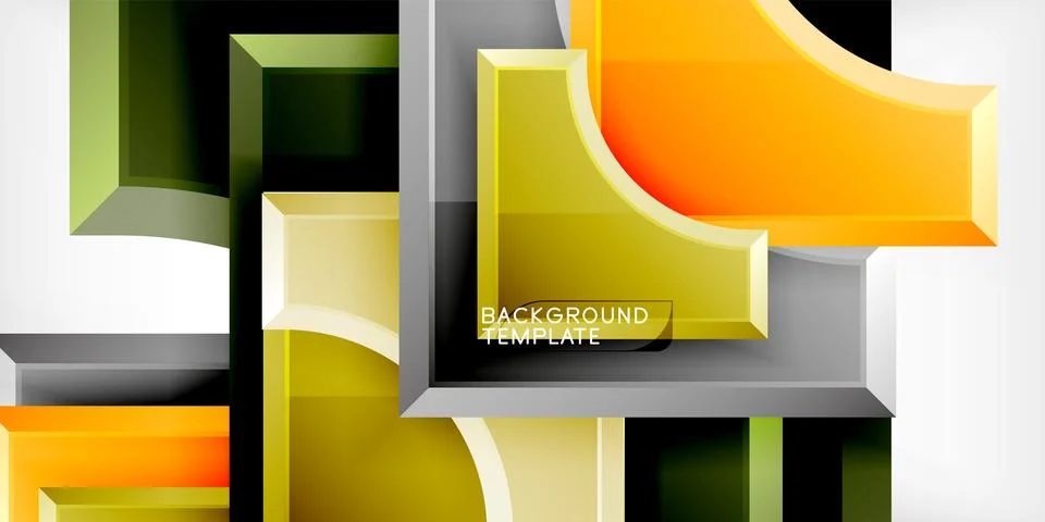 Square, arrow shapes with round elements Vector Illustration For Wallpaper Stock Illustration