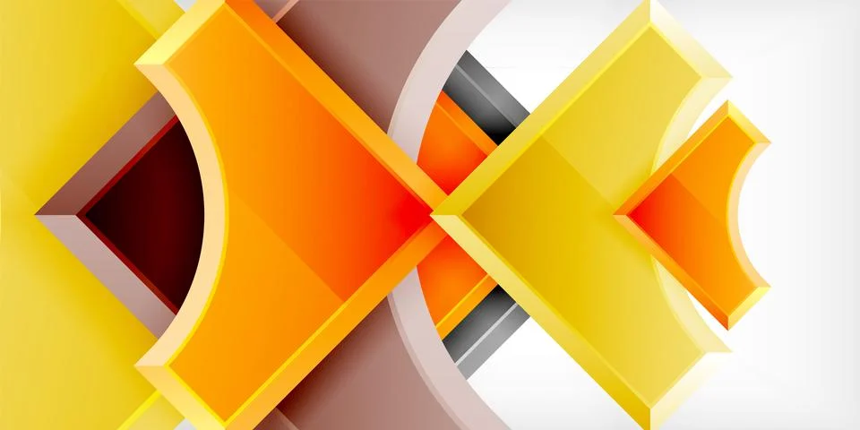 Square, arrow shapes with round elements Vector Illustration For Wallpaper Stock Illustration