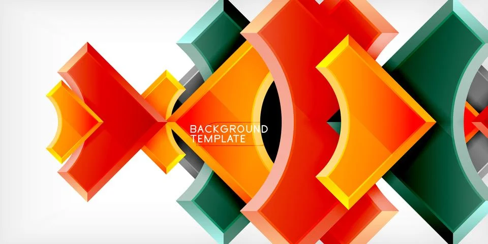 Square, arrow shapes with round elements Vector Illustration For Wallpaper Stock Illustration