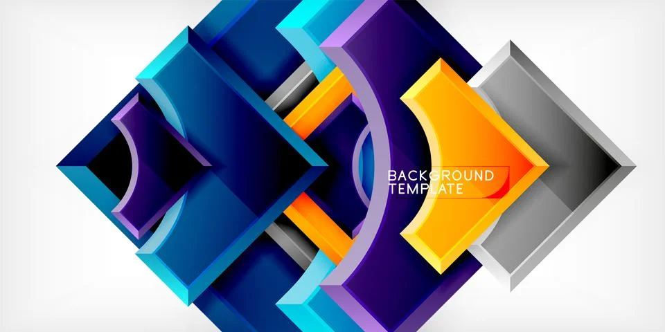 Square, arrow shapes with round elements Vector Illustration For Wallpaper Stockillustratie