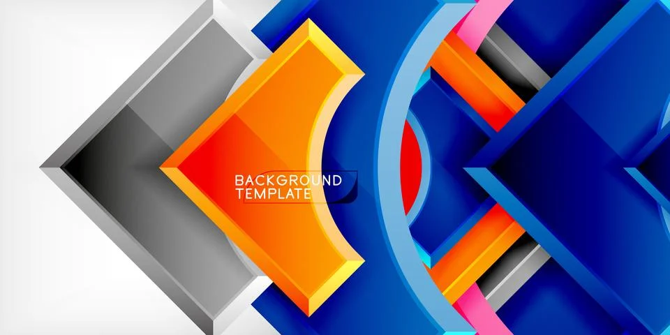 Square, arrow shapes with round elements Vector Illustration For Wallpaper Stock Illustration