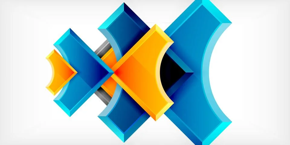 Square, arrow shapes with round elements Vector Illustration For Wallpaper Stock Illustration