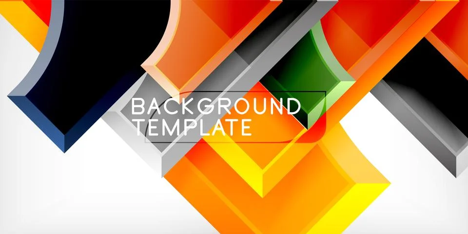 Square, arrow shapes with round elements Vector Illustration For Wallpaper Illustrazione stock