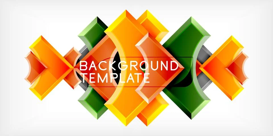 Square, arrow shapes with round elements Vector Illustration For Wallpaper Stock Illustration