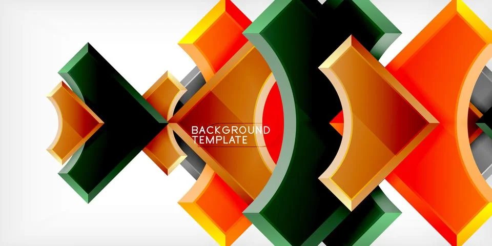 Square, arrow shapes with round elements Vector Illustration For Wallpaper Stock Illustration