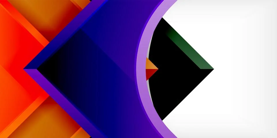 Square, arrow shapes with round elements Vector Illustration For Wallpaper Stock Illustration