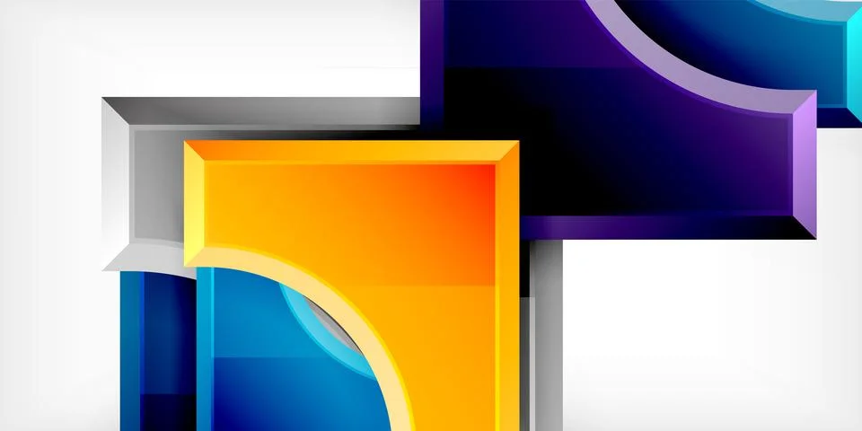 Square, arrow shapes with round elements Vector Illustration For Wallpaper Stock Illustration