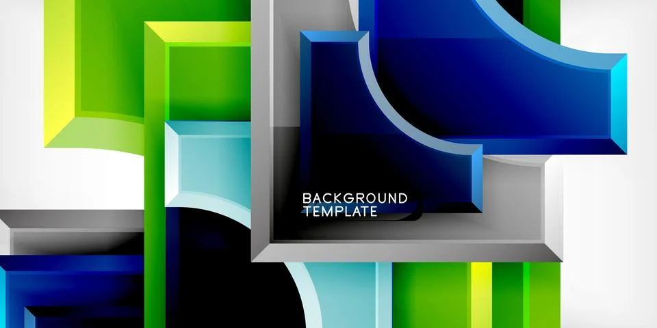 Square, arrow shapes with round elements Vector Illustration For Wallpaper Stock Illustration