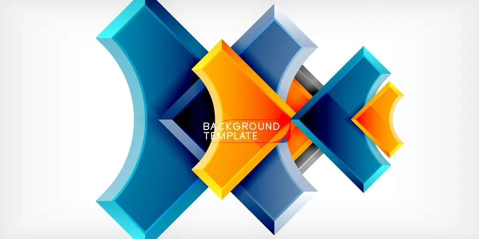 Square, arrow shapes with round elements Vector Illustration For Wallpaper Stock Illustration