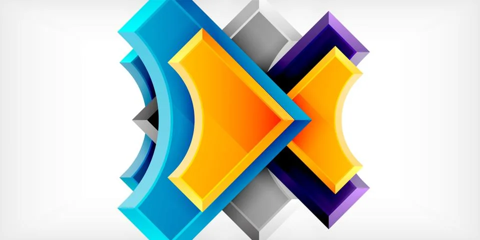 Square, arrow shapes with round elements Vector Illustration For Wallpaper Stock Illustration