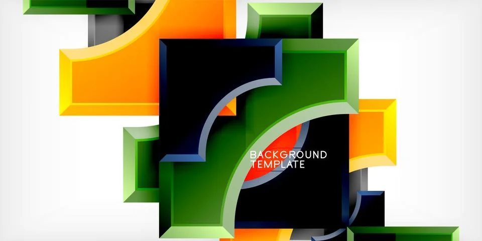 Square, arrow shapes with round elements Vector Illustration For Wallpaper Illustrazione stock