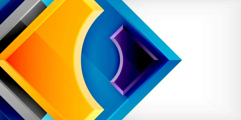 Square, arrow shapes with round elements Vector Illustration For Wallpaper Illustrazione stock