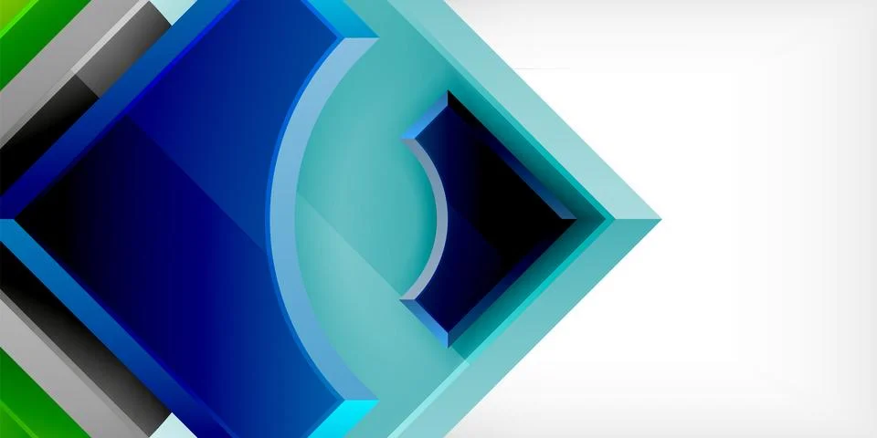 Square, arrow shapes with round elements Vector Illustration For Wallpaper Stock Illustration