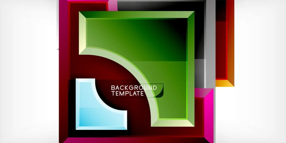 Square, arrow shapes with round elements Vector Illustration For Wallpaper Stock Illustration