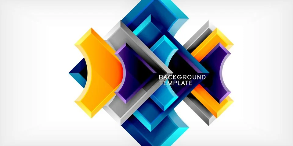Square, arrow shapes with round elements Vector Illustration For Wallpaper Stock Illustration