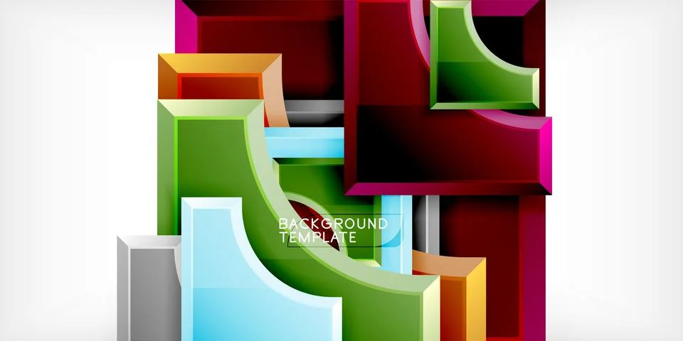 Square, arrow shapes with round elements Vector Illustration For Wallpaper Illustrazione stock