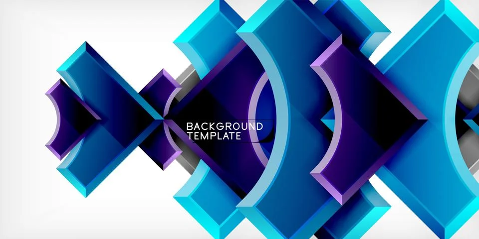 Square, arrow shapes with round elements Vector Illustration For Wallpaper Stock Illustration