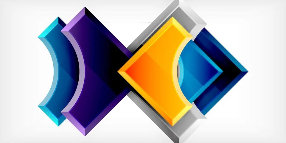 Square, arrow shapes with round elements Vector Illustration For Wallpaper 스톡 일러스트