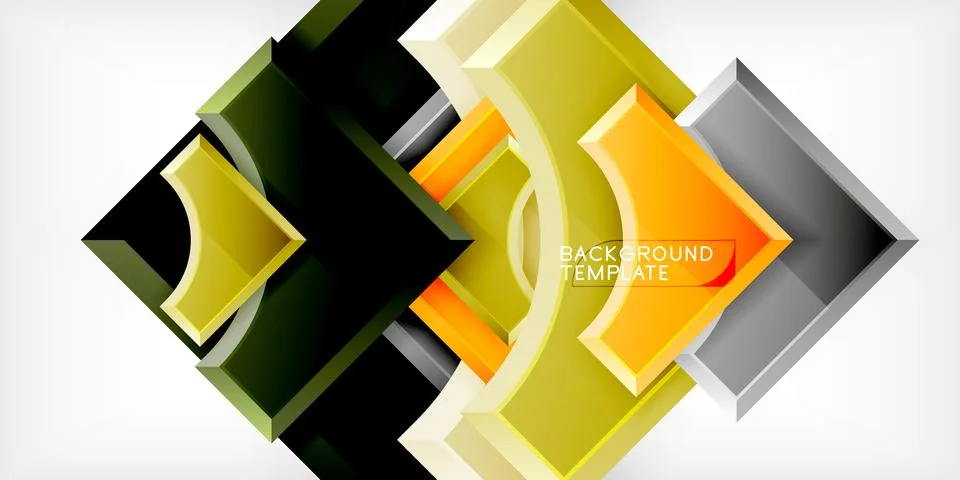 Square, arrow shapes with round elements Vector Illustration For Wallpaper Stock Illustration