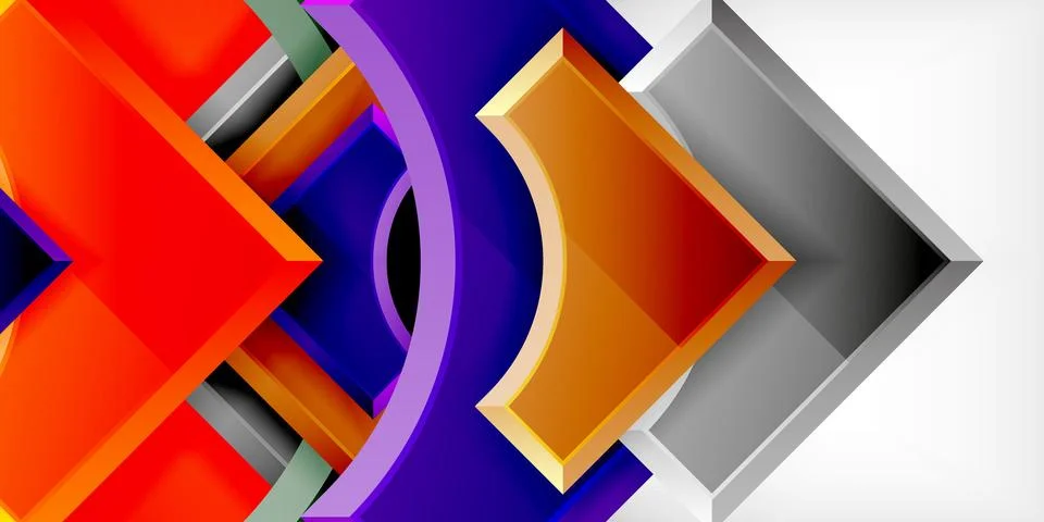 Square, arrow shapes with round elements Vector Illustration For Wallpaper Stock Illustration