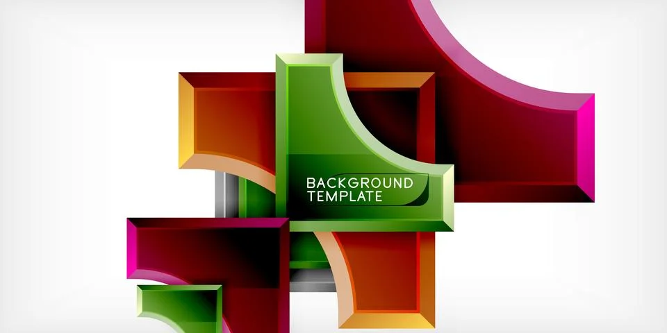 Square, arrow shapes with round elements Vector Illustration For Wallpaper Stock Illustration