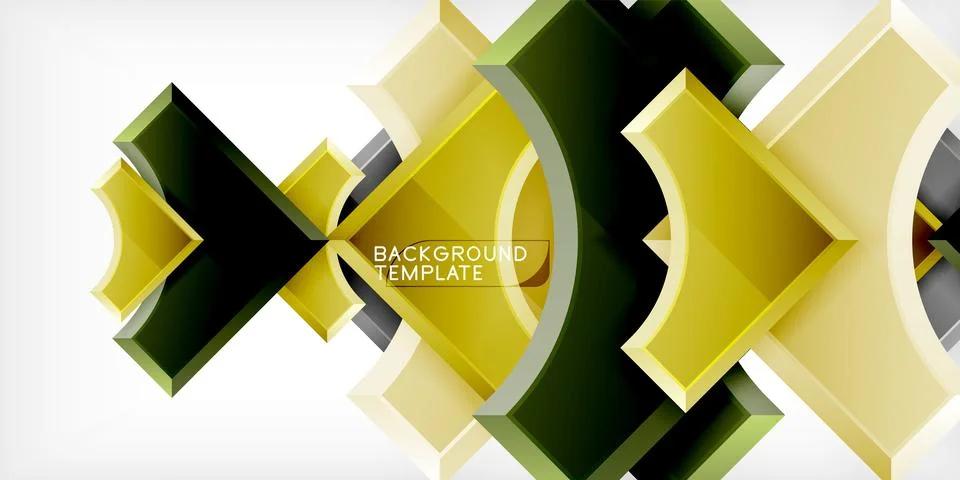 Square, arrow shapes with round elements Vector Illustration For Wallpaper Stock Illustration