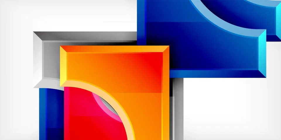 Square, arrow shapes with round elements Vector Illustration For Wallpaper Stock Illustration