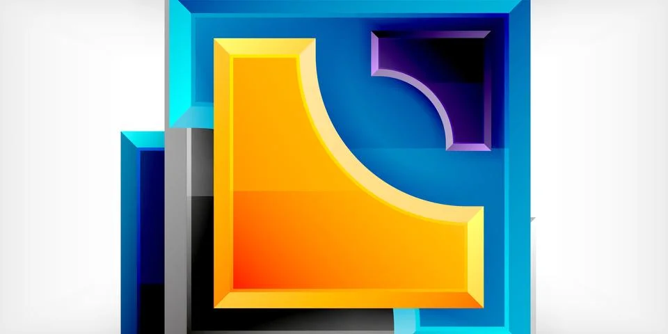 Square, arrow shapes with round elements Vector Illustration For Wallpaper Stock Illustration