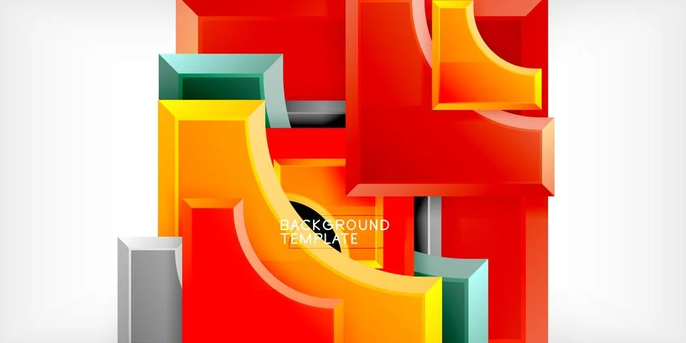 Square, arrow shapes with round elements Vector Illustration For Wallpaper Stock Illustration