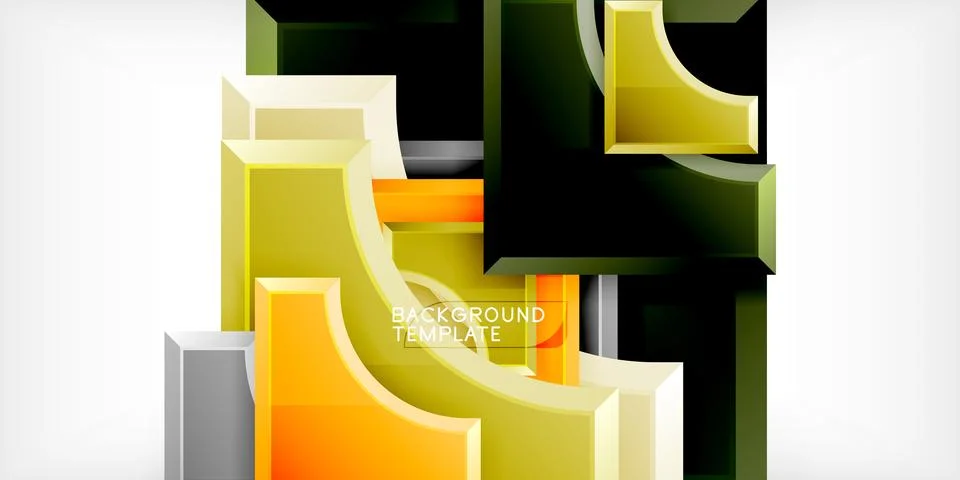 Square, arrow shapes with round elements Vector Illustration For Wallpaper Illustrazione stock