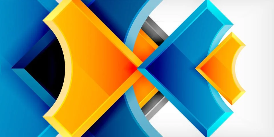 Square, arrow shapes with round elements Vector Illustration For Wallpaper Stock Illustration