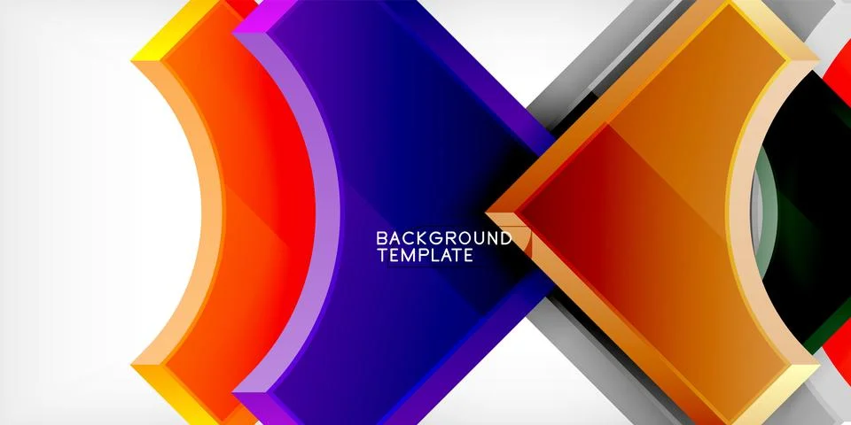 Square, arrow shapes with round elements Vector Illustration For Wallpaper Illustrazione stock