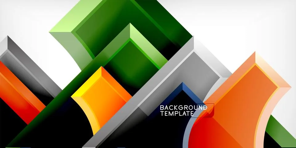 Square, arrow shapes with round elements Vector Illustration For Wallpaper Stock Illustration