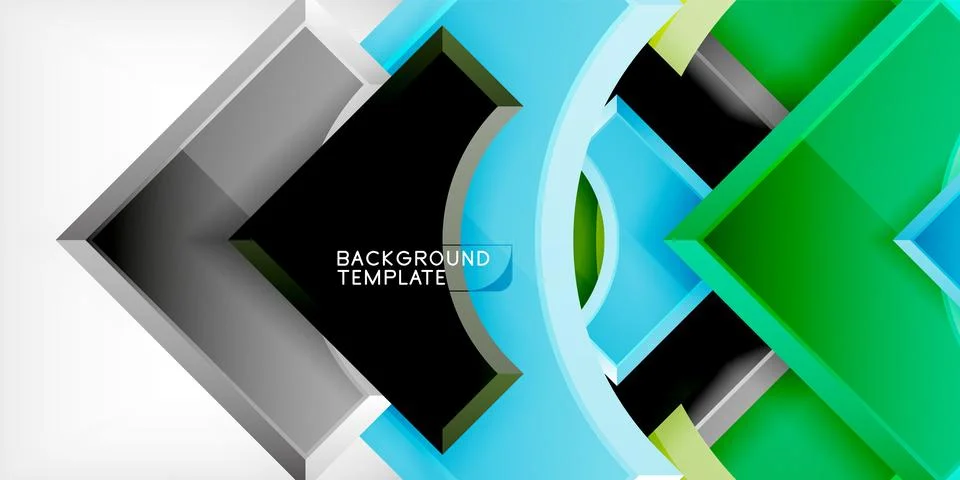 Square, arrow shapes with round elements Vector Illustration For Wallpaper Stock Illustration