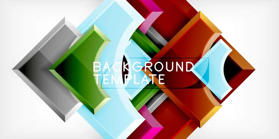 Square, arrow shapes with round elements Vector Illustration For Wallpaper Stock Illustration