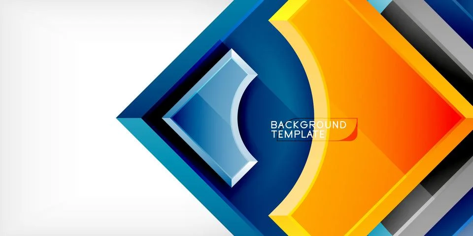 Square, arrow shapes with round elements Vector Illustration For Wallpaper Illustrazione stock