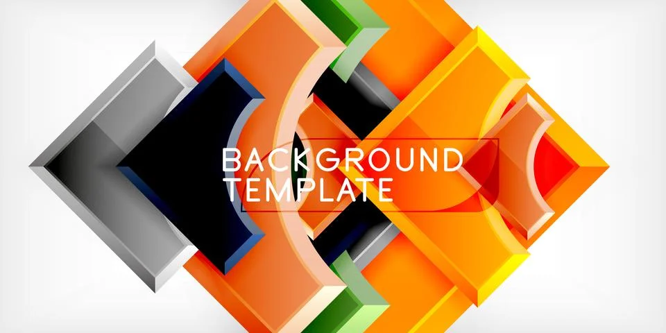 Square, arrow shapes with round elements Vector Illustration For Wallpaper Stock Illustration