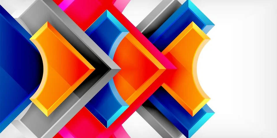 Square, arrow shapes with round elements Vector Illustration For Wallpaper Illustrazione stock