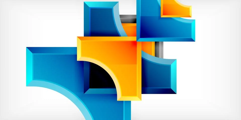 Square, arrow shapes with round elements Vector Illustration For Wallpaper Stock Illustration