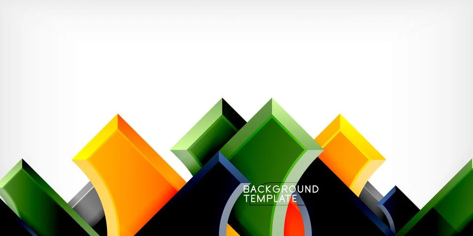 Square, arrow shapes with round elements Vector Illustration For Wallpaper Stock Illustration