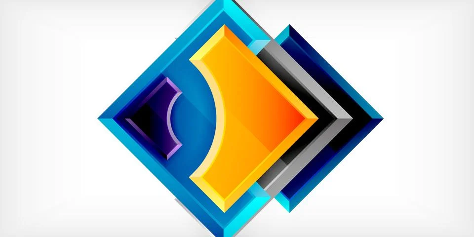 Square, arrow shapes with round elements Vector Illustration For Wallpaper Stock Illustration