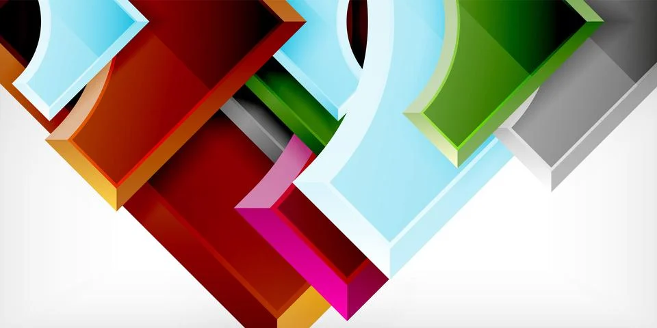 Square, arrow shapes with round elements Vector Illustration For Wallpaper Illustrazione stock