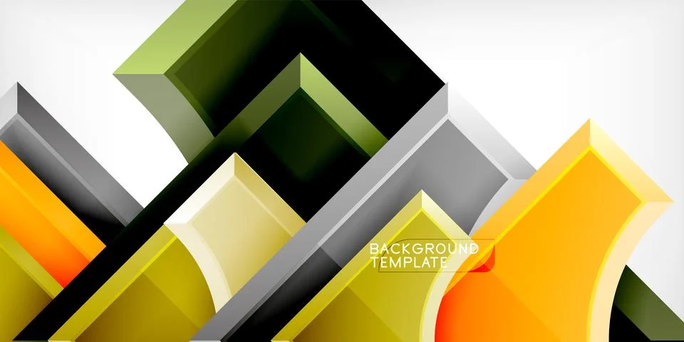 Square, arrow shapes with round elements Vector Illustration For Wallpaper Stock Illustration