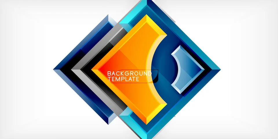 Square, arrow shapes with round elements Vector Illustration For Wallpaper Stock Illustration