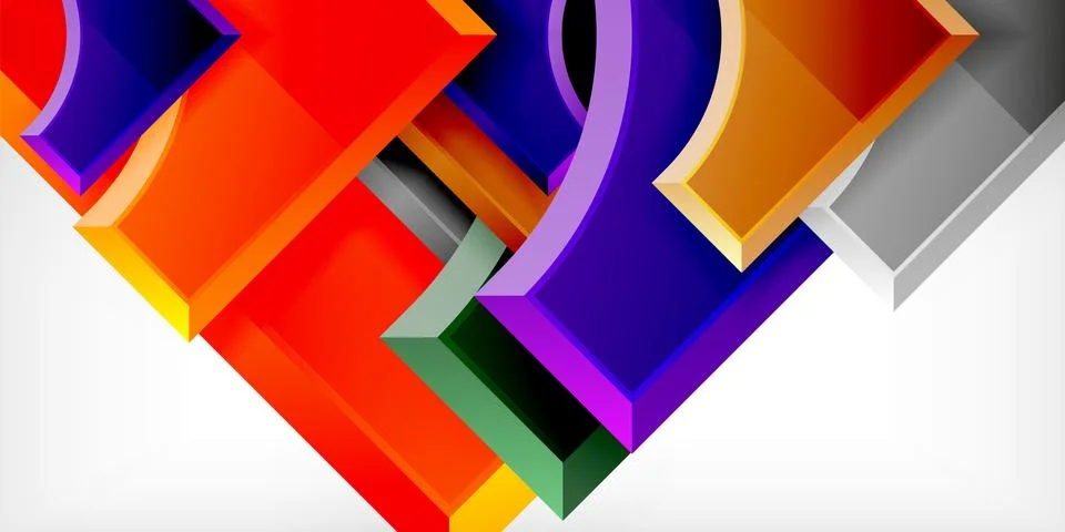 Square, arrow shapes with round elements Vector Illustration For Wallpaper Stock Illustration